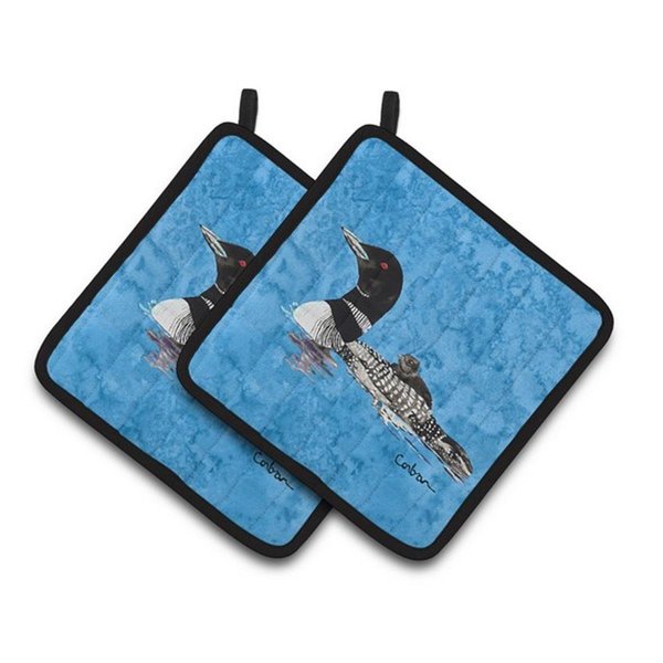 Carolines Treasures Momma and Baby Loon Pair of Pot Holders, 7.5 x 3 x 7.5 in. 8718PTHD